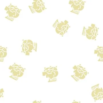 Fast think and answer call center operator glyph vector seamless pattern Stock Illustration