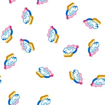 Fast think and answer call center operator isometric icon seamless pattern Stock Illustration