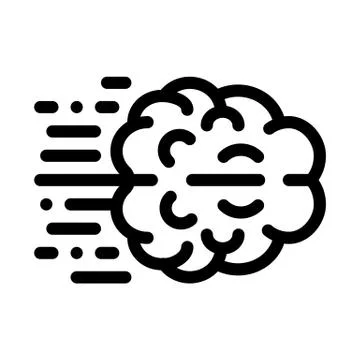 Fast Think Brain Icon Vector Outline Illustration Stock Illustration