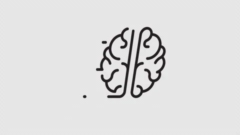 Fast thinking, fast brain, line icon, smart. Alpha channel Stock Footage 342422259