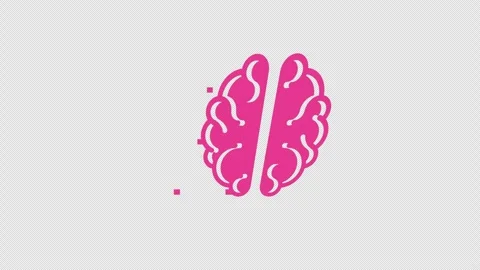 Fast thinking, fast colorful brain, smart. Alpha channel Stock Footage 342422294