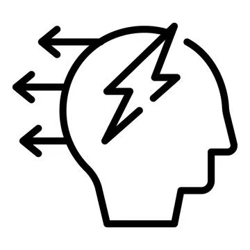 Fast thinking icon outline vector. Think brain Stock Illustration