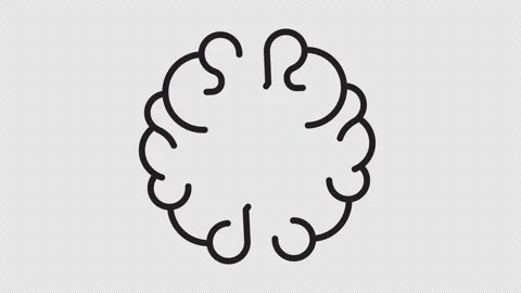 Fast thinking, Lightning brain, smart, think. Alpha channel Stock Footage 342422392