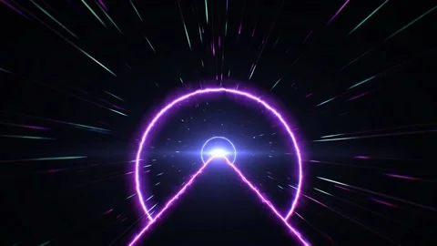 Fast Through Neon Hyperspace Highway VJ Loop Stock Footage 220234861