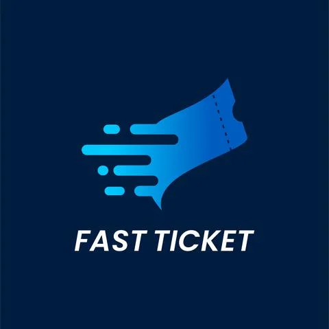 Fast Ticket Logo Design Vector Stock Illustration