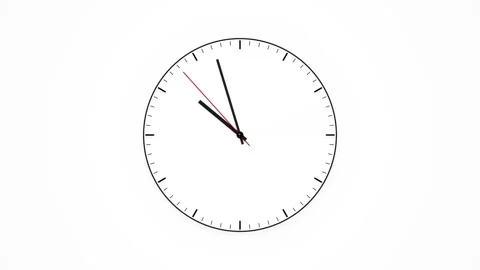 Fast Ticking Clocks. analog clock face with ticking hands on white background Stock Footage 339039921