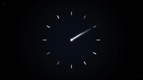 Fast Ticking Clocks. glowing clock face with fast moving white hands Stock Footage 339042405