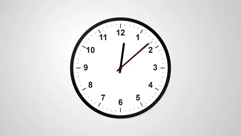 Fast Ticking Clocks. Modern Analog Wall Clock with Fast Moving Hands Stock Footage 339042276