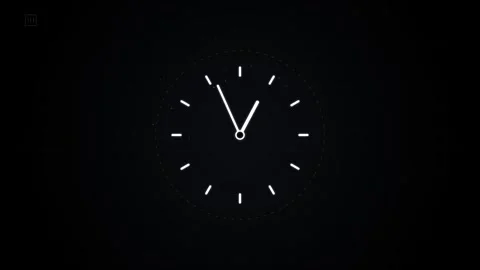 Fast Ticking Clocks. white digital clock icon on black grid background Stock Footage 339042400