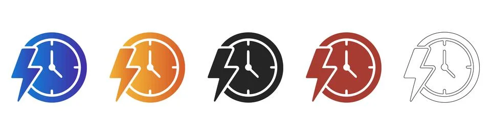 Fast time clock icon for rapid service and efficiency Stock Illustration