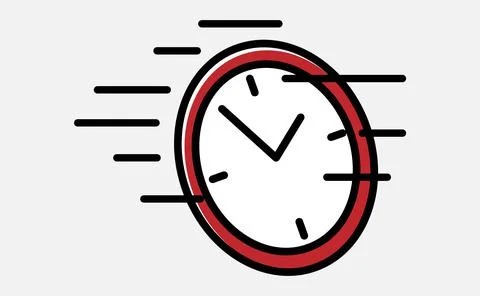 Fast time concept, rush hour logo or icon. Flat design illustration Stock Illustration