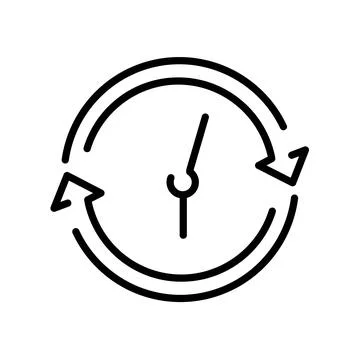 Fast time icon in black. Quick time concept. Clock symbol in flat style iso.. Stock Illustration