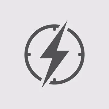 Fast time icon design. Simple, modern icon design featuring a lightning bol.. Stock Illustration