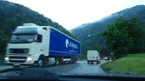 Fast Time Lapse of a Road From the Driver's Perspective Stock Footage 61258391