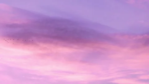 Fast Time Lapse Sunset Sky, Pink Lilac Sky with Sun and Colorful Clouds, Beautif Stock Footage 269357779