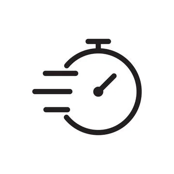Fast time outline icon vector for graphic design, logo, web site, social medi Illustrazione stock