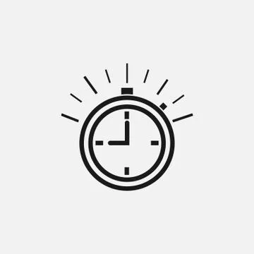 Fast time sign. Time icon on white background. Vector illustration. Stock Illustration