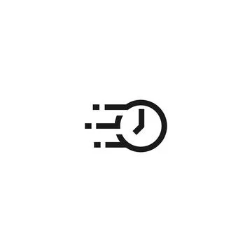 Fast time simple outline icon Stock Illustration