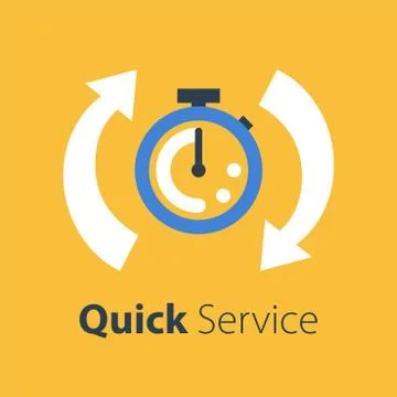 Fast time, stop watch speed, quick delivery, express and urgent services Stock Illustration