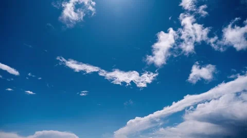 Fast Timelapse of Dynamic Clouds Forming in Sunny Sky Stock Footage 310334443