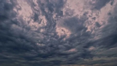 Fast timelapse of the sky with late evening clouds after sundown Stock Footage 312543008