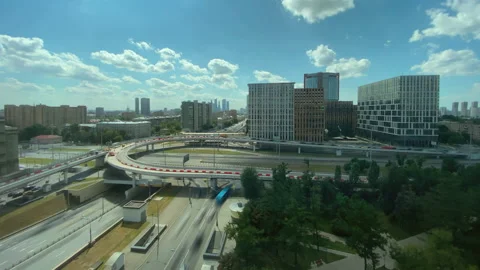 Fast traffic on a working day in Moscow Stock Footage 170238419