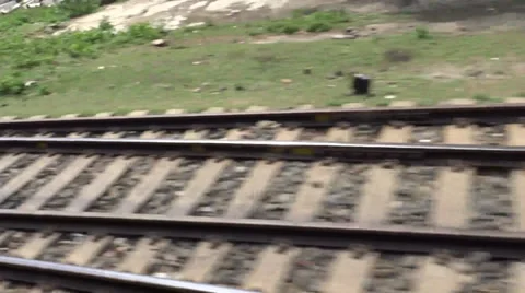 Fast Train changing the track Stock Footage 38120148