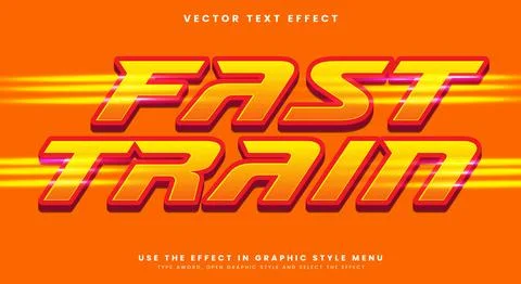 Fast Train editable text effect Stock Illustration