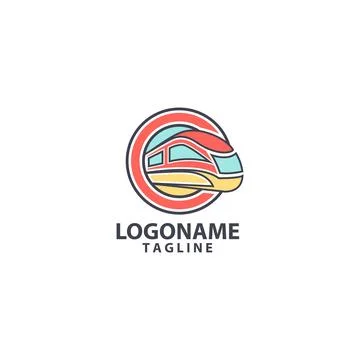 Fast train logo design vector Stock Illustration