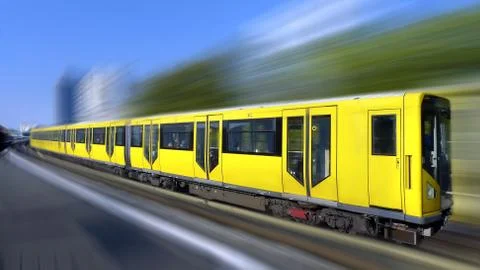 Fast train with motion blur Stock Photos