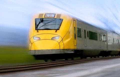 Fast train with motion blur Stock Photos