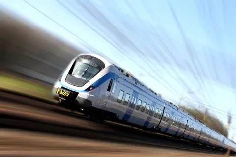 Fast train in motion Stock Photos