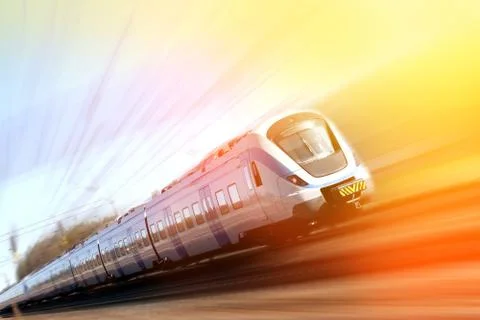 Fast train in motion Stock Photos