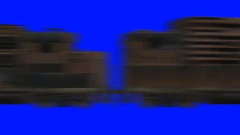 Fast Train Passing Fast on a Blue Screen Stock Footage 86622828
