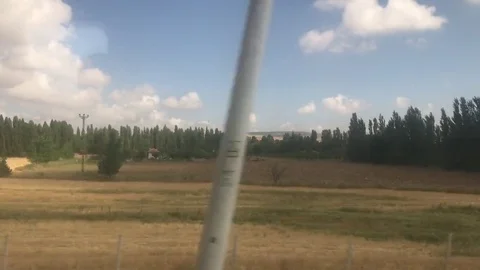 Fast train side window view 스톡 동영상 78928145