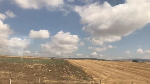 Fast train side window view Stock Footage 78928171