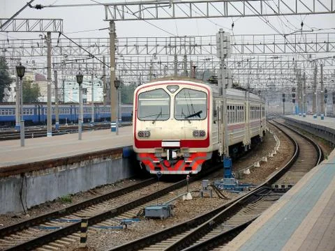 Fast train at station Stock Photos
