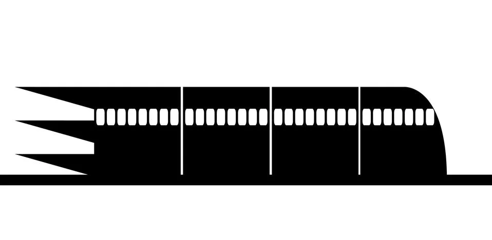 Fast train on tracks icon 스톡 일러스트