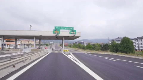 Fast transit system. Toll highway road. Video stock 212386550