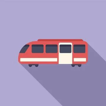 Fast transport train icon flat vector. Public station Illustrazione stock