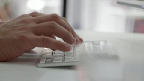 Fast typing fingers hand wireless Stock Footage 98677309