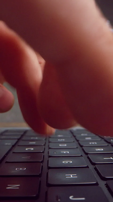 Fast Typing Hands on Laptop Keyboard During Work Session, Slider Timelapse Close Stock Footage 334948759