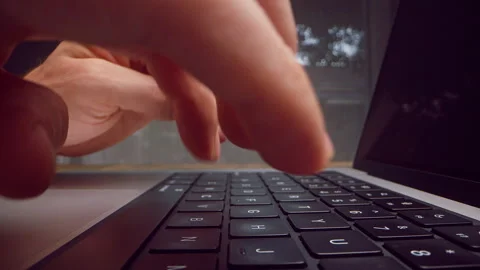 Fast Typing Hands on Laptop Keyboard During Work Session, Slider Timelapse Close Stock Footage 334962369