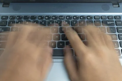 Fast typing on keyborad Stock Photos