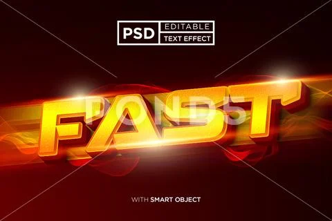 Fast typography text effect PSD Template