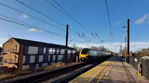 Fast UK trains Stock Footage 233830087