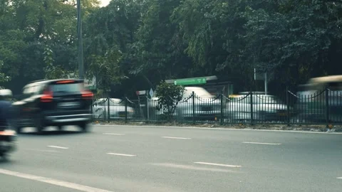 Fast Vehicle Motion Captured with Shutter Speed Blur on Road Stock Footage 323099022