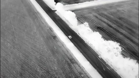 Fast Vehicles Being Chased Using a Thermal Imaging Camera From The Air Video stock 159705645