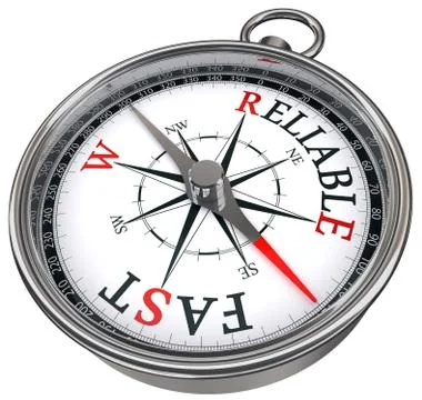 Fast versus reliable concept compass Stock Illustration