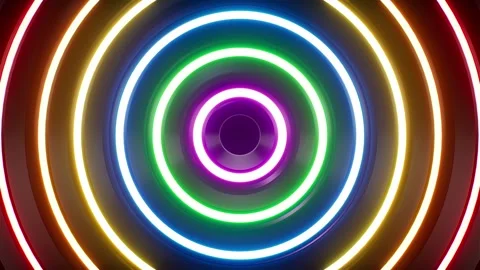Fast vibrating rainbow neon lights sound visualizer speaker background Stock Footage 265247468
